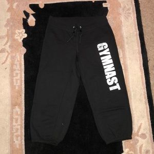 black "gymnast" sweatpants